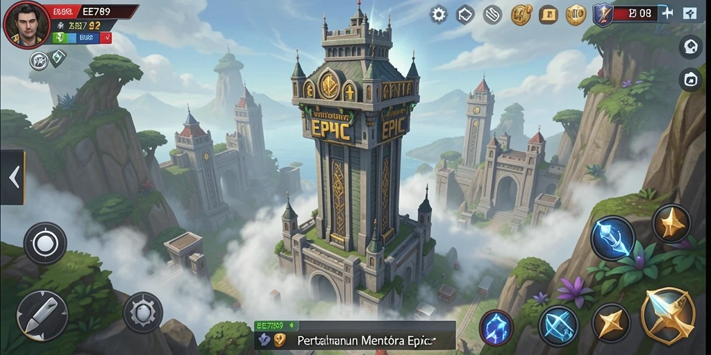 Screenshot EE789 menampilkan aksi pertahanan menara yang mendebarkan.