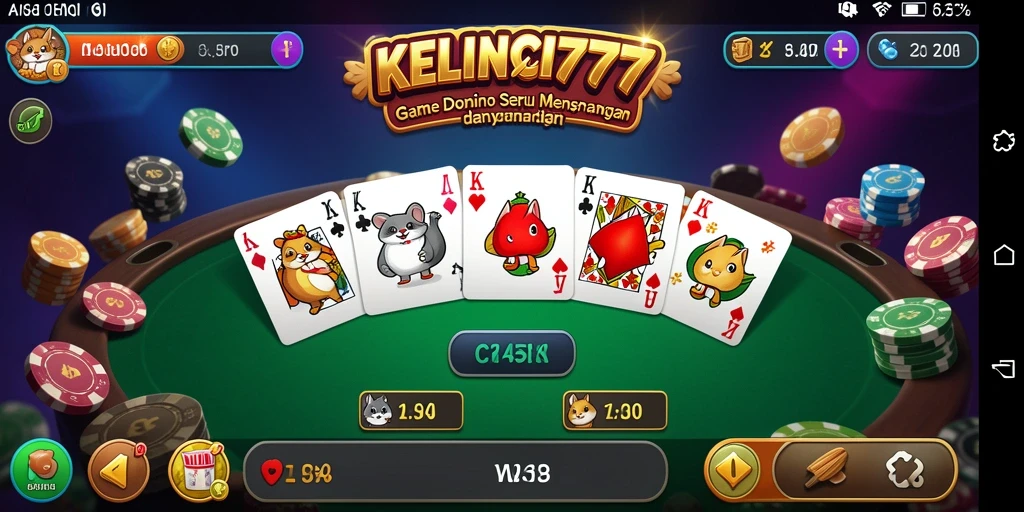 Tampilan utama gameplay KELINCI777 dengan fokus pada papan Domino.
