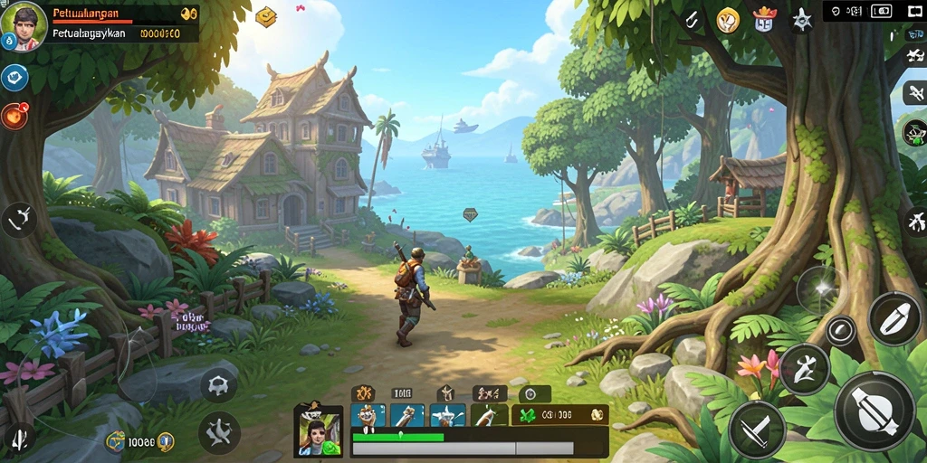 Tampilan gameplay N06 menampilkan dunia petualangan yang terbuka dan interaktif.