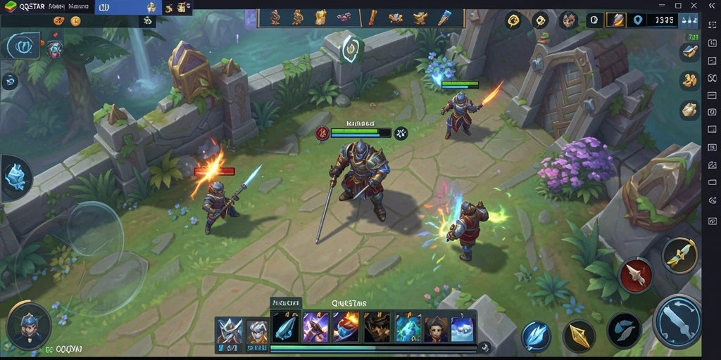 Screenshot gameplay <strong>QQSTAR</strong> menunjukkan aksi strategi yang menegangkan.