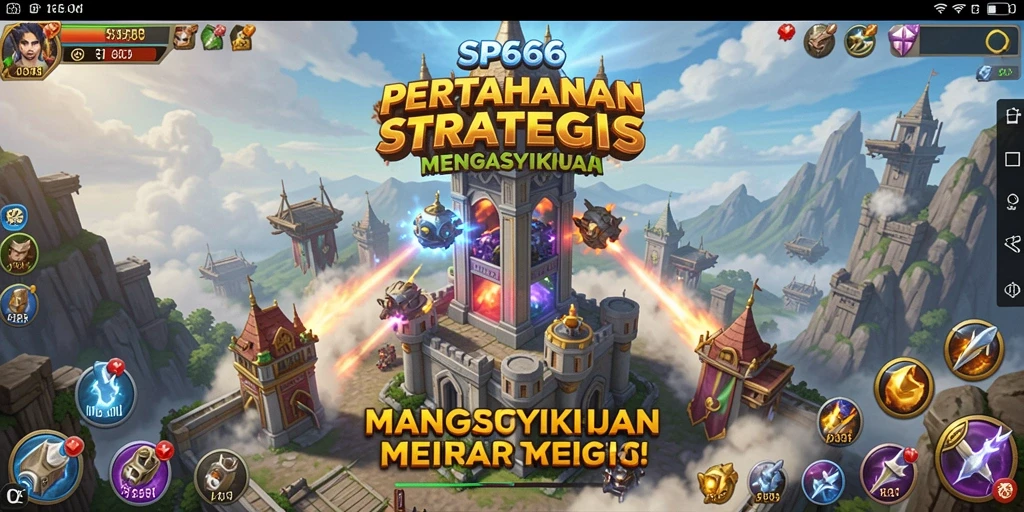 Gameplay SP666 yang intens dan penuh strategi Tower Defense.
